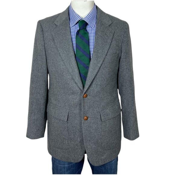 Hunt Valley Sport Coat Jacket CAMEL Hair 2 Button Gray Men's 40R Nice - Picture 1 of 10